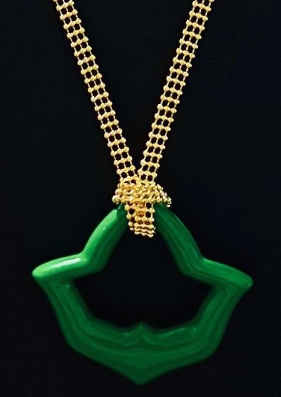 Green Porcelain Ivy Necklace Gold/Silver Chains