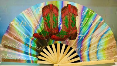 Clack Fans - Cowboy Boots Silk Bamboo Design