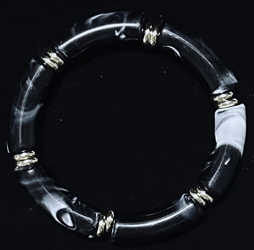 Beautiful Bohemian Broken Crystal & Marble Stretch Bracelets - Image 11