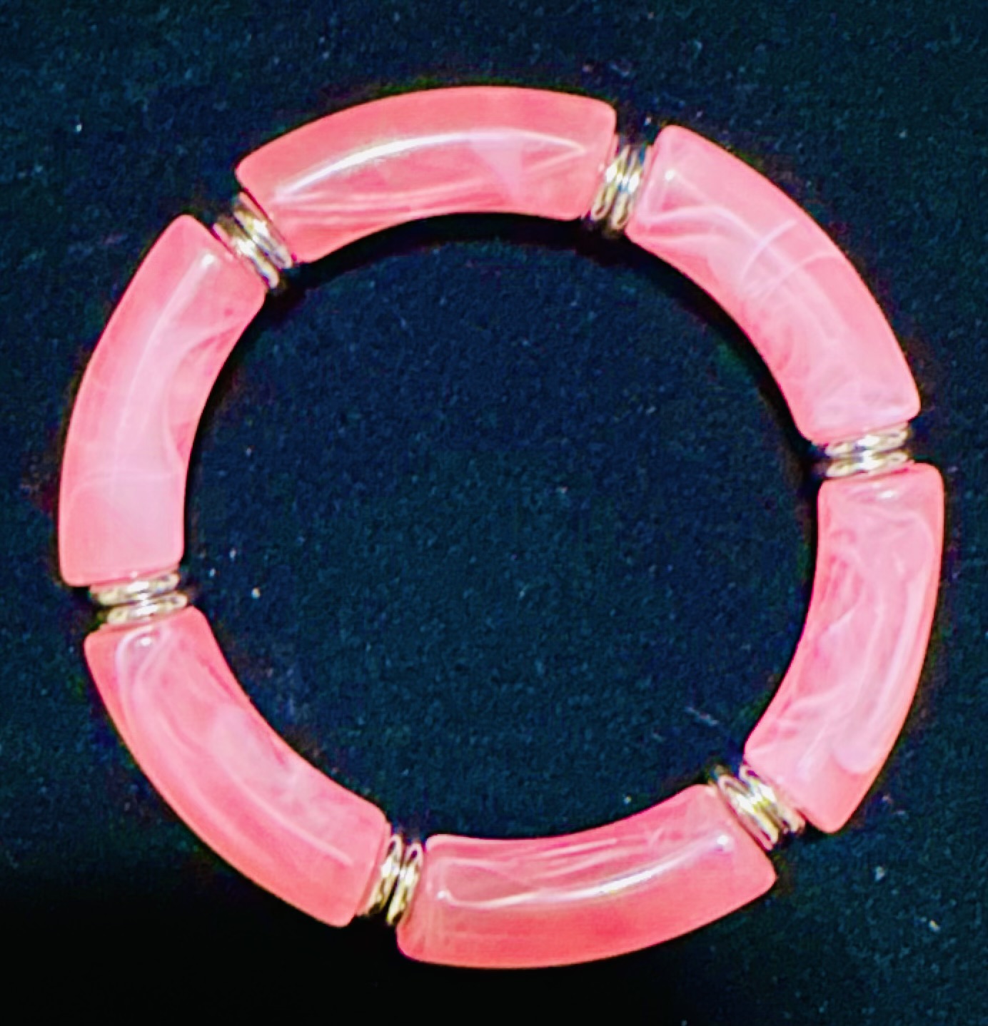 Beautiful Bohemian Broken Crystal & Marble Stretch Bracelets - Image 2