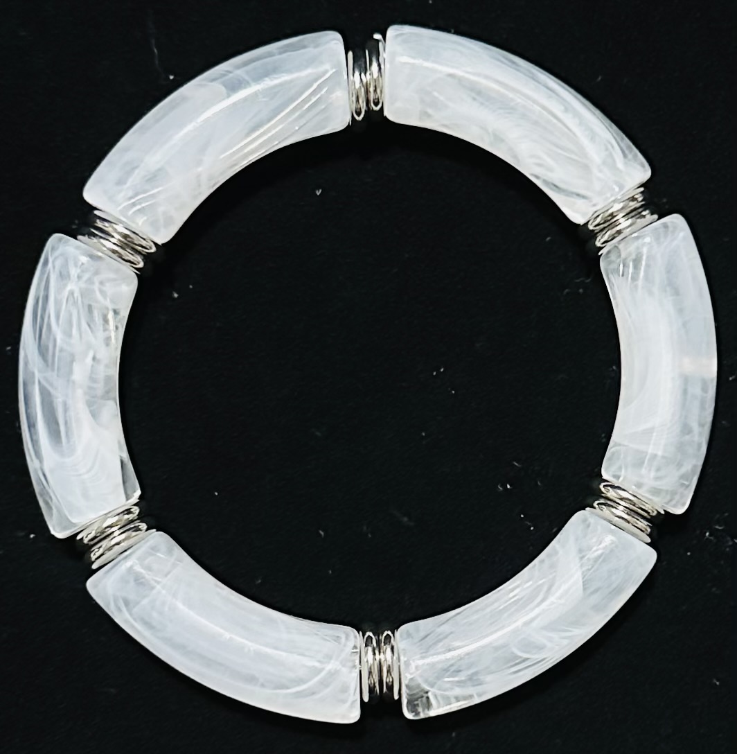 Beautiful Bohemian Broken Crystal & Marble Stretch Bracelets - Image 7