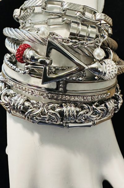 The Diva Silver Stack Bracelets