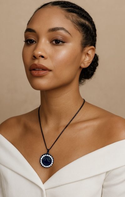 The Black Ivy and Twenty Pearl Pendant