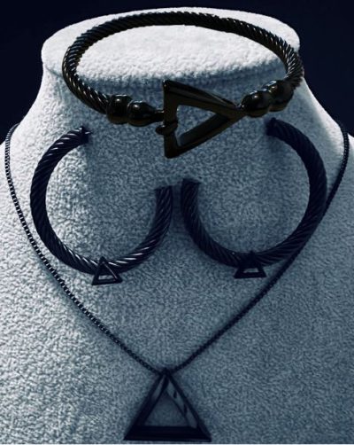 Elegant Black Cable Three Piece Set