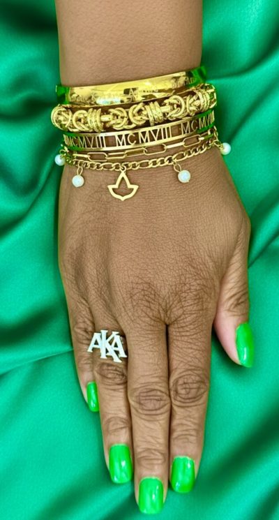 AKA .925 Sterling Silver and 10k Gold Trim Greek Letter Ring