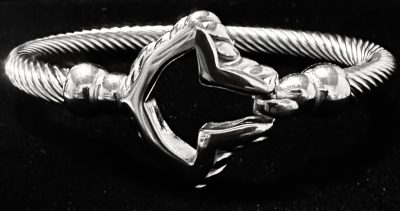 Elegant Ivy Cable Bracelet Large - Silver