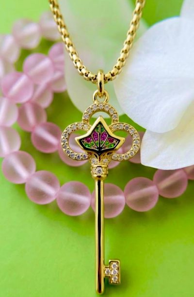 Ivy Key Pendant Necklace - Gold, Rose Gold and Silver